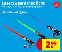 Promoties Laserzwaard met licht - Huismerk - Kruidvat - Geldig van 18/06/2024 tot 23/06/2024 bij Kruidvat