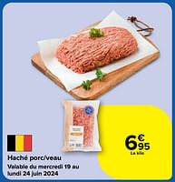 Promotions Haché porc-veau - Produit maison - Carrefour  - Valide de 19/06/2024 à 01/07/2024 chez Carrefour