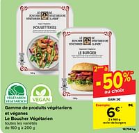 Promotions Ravier de burgers - Le boucher végétarien - Valide de 19/06/2024 à 01/07/2024 chez Carrefour