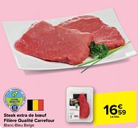 Promotions Steak extra de boeuf filière qualité carrefour - Produit maison - Carrefour  - Valide de 19/06/2024 à 01/07/2024 chez Carrefour