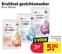 Promoties Tissue mask retinol - Huismerk - Kruidvat - Geldig van 18/06/2024 tot 23/06/2024 bij Kruidvat