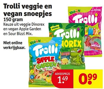 Promoties Trolli veggie en vegan snoepjes - Trolli - Geldig van 18/06/2024 tot 23/06/2024 bij Kruidvat