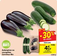 Promotions Aubergines bio - Produit maison - Carrefour  - Valide de 19/06/2024 à 01/07/2024 chez Carrefour
