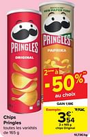 Promotions Chips original - Pringles - Valide de 19/06/2024 à 01/07/2024 chez Carrefour