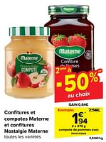 Promotions Compote de pommes avec morceaux - Materne - Valide de 19/06/2024 à 01/07/2024 chez Carrefour