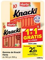 Promotions Knacki original - Herta - Valide de 19/06/2024 à 01/07/2024 chez Carrefour