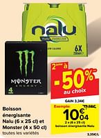 Promotions Boisson énergisante nalu - Nalu - Valide de 19/06/2024 à 01/07/2024 chez Carrefour