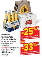 Promotions Canettes de bière stella artois - Stella Artois - Valide de 19/06/2024 à 01/07/2024 chez Carrefour