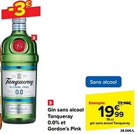 Promotions Gin sans alcool tanqueray - Tanqueray - Valide de 19/06/2024 à 01/07/2024 chez Carrefour
