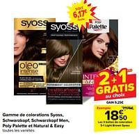 Promotions Les 3 boîtes de coloration 5-1 light brown syoss - Syoss - Valide de 19/06/2024 à 01/07/2024 chez Carrefour