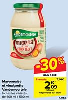 Promotions Mayonnaise aux oeufs - Vandemoortele - Valide de 19/06/2024 à 01/07/2024 chez Carrefour