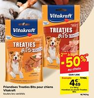 Promotions Friandises au poulet treaties bits - Vitakraft - Valide de 19/06/2024 à 01/07/2024 chez Carrefour