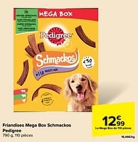Promotions Friandises mega box schmackos pedigree - Pedigree - Valide de 19/06/2024 à 01/07/2024 chez Carrefour