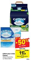 Promotions Litière pour chats active fresh - Catsan - Valide de 19/06/2024 à 01/07/2024 chez Carrefour