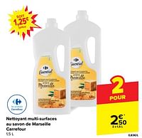 Promotions Nettoyant multi-surfaces au savon de marseille carrefour - Produit maison - Carrefour  - Valide de 19/06/2024 à 01/07/2024 chez Carrefour