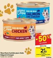 Promotions Poulet en sauce pour chats adultes - Edgard & Cooper - Valide de 19/06/2024 à 01/07/2024 chez Carrefour