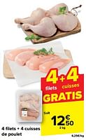 Promotions 4 filets + 4 cuisses de poulet - Produit maison - Carrefour  - Valide de 19/06/2024 à 25/06/2024 chez Carrefour