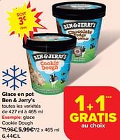 Promotions Glace cookie dough - Ben&Jerry's - Valide de 19/06/2024 à 25/06/2024 chez Carrefour