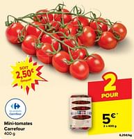 Promotions Mini-tomates carrefour - Produit maison - Carrefour  - Valide de 19/06/2024 à 25/06/2024 chez Carrefour