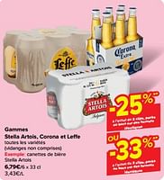 Promotions Canettes de bière stella artois - Stella Artois - Valide de 19/06/2024 à 25/06/2024 chez Carrefour