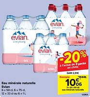 Promotions Eau minérale naturelle - Evian - Valide de 19/06/2024 à 25/06/2024 chez Carrefour