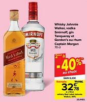 Promotions Whisky red label johnnie walker 40% - Johnnie Walker - Valide de 19/06/2024 à 25/06/2024 chez Carrefour