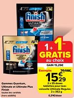 Promotions Tablettes pour lavevaisselle ultimate regular - Finish - Valide de 19/06/2024 à 25/06/2024 chez Carrefour