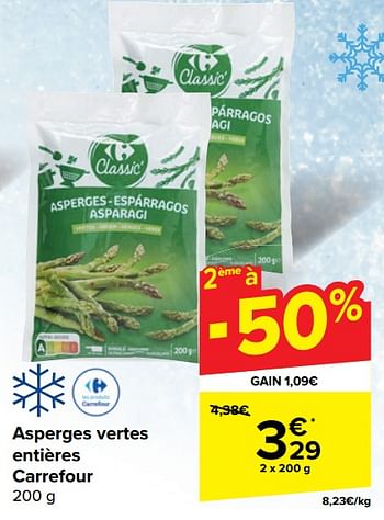 Promotions Asperges vertes entières carrefour - Produit maison - Carrefour  - Valide de 19/06/2024 à 01/07/2024 chez Carrefour