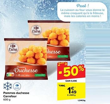 Promotions Pommes duchesse carrefour - Produit maison - Carrefour  - Valide de 19/06/2024 à 01/07/2024 chez Carrefour