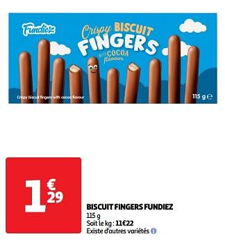 Promoties Biscuit fingers fundiez - Fundiez - Geldig van 18/06/2024 tot 23/06/2024 bij Auchan