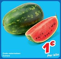Promoties Ovale watermeloen dumara - Huismerk - Carrefour  - Geldig van 19/06/2024 tot 01/07/2024 bij Carrefour