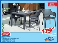 Promoties Set tafel + 4 stoelen - Keter - Geldig van 19/06/2024 tot 01/07/2024 bij Carrefour