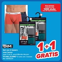 Promoties Set van 2 boxers voor heren - Dim - Geldig van 19/06/2024 tot 01/07/2024 bij Carrefour