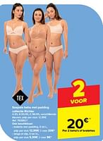 Promoties Soepele beha met padding collectie richter - Tex - Geldig van 19/06/2024 tot 01/07/2024 bij Carrefour