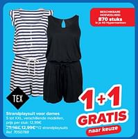 Promoties Strandplaysuit voor dames - Tex - Geldig van 19/06/2024 tot 01/07/2024 bij Carrefour