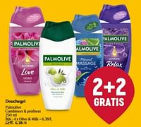 Promoties Douchegel olive + milk - Palmolive - Geldig van 20/06/2024 tot 26/06/2024 bij Delhaize
