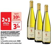 Promoties Alsace sylvaner aop ou alsace edelwicker aop - Witte wijnen - Geldig van 18/06/2024 tot 23/06/2024 bij Auchan