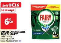 Promoties Capsule lave vaisselle tout en 1 fairy - Fairy - Geldig van 18/06/2024 tot 23/06/2024 bij Auchan