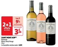Promoties Saint mont aop boiseraie blanc, rosé, rouge - Witte wijnen - Geldig van 18/06/2024 tot 23/06/2024 bij Auchan