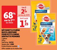Promoties Bâtonnets hygiène bucco-dentaire pour petits chiens dentastix pedigree - Pedigree - Geldig van 18/06/2024 tot 23/06/2024 bij Auchan