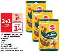 Promoties Récompenses au poulet et canard pour chien pedigree - Pedigree - Geldig van 18/06/2024 tot 23/06/2024 bij Auchan