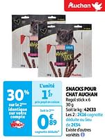 Promoties Snacks pour chat auchan - Huismerk - Auchan - Geldig van 18/06/2024 tot 23/06/2024 bij Auchan