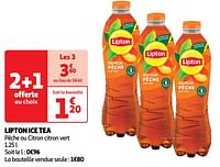 Promoties Lipton ice tea pêche ou citron citron vert - Lipton - Geldig van 18/06/2024 tot 23/06/2024 bij Auchan