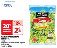 Promoties Laitue maxi format florette - Florette - Geldig van 18/06/2024 tot 23/06/2024 bij Auchan
