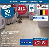 Promoties Laminaatvloer creo waterbestendig - QuickStep - Geldig van 18/06/2024 tot 15/07/2024 bij Zelfbouwmarkt