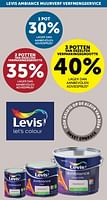 Promoties Levis ambiance muurverf verfmengservice 1 pot 30% lager dan aanbevolen adviesprijs - Levis - Geldig van 18/06/2024 tot 15/07/2024 bij Zelfbouwmarkt