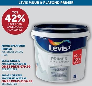 Promoties Muur +plafond primer - Levis - Geldig van 18/06/2024 tot 15/07/2024 bij Zelfbouwmarkt