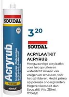 Promoties Acrylaatkit acryrub - Soudal - Geldig van 01/06/2024 tot 31/07/2024 bij Group Meno