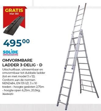 Promoties Omvormbare ladder 3-delig - d - Solide - Geldig van 01/06/2024 tot 31/07/2024 bij Group Meno