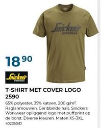 T-shirt met cover logo 2590-Snickers